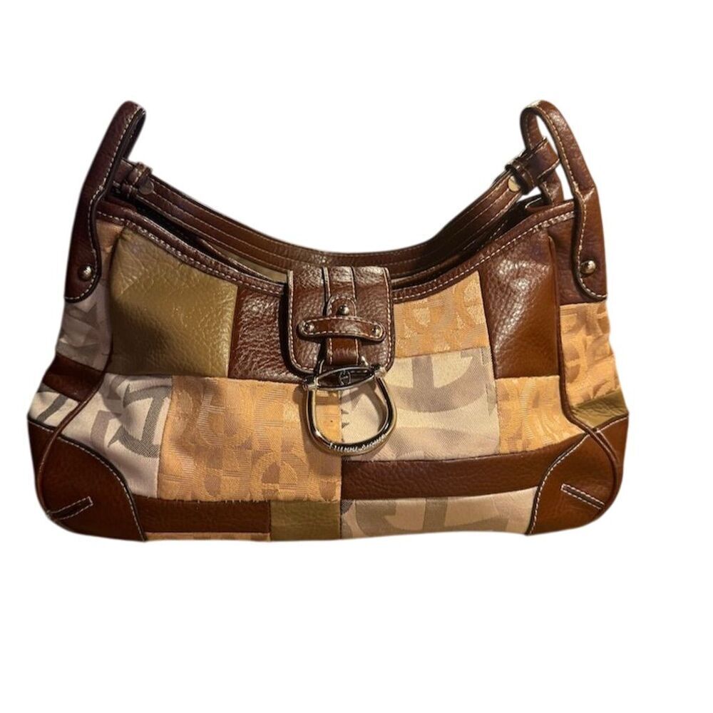 Vintage Etienne Aigner Women's Brown Patchwork Shoulder Bag